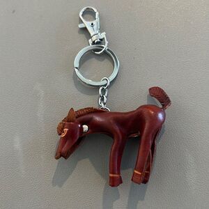 Leather  Horse Keychain